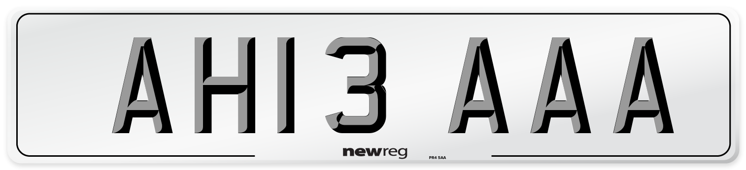 AH13 AAA Number Plate from New Reg
